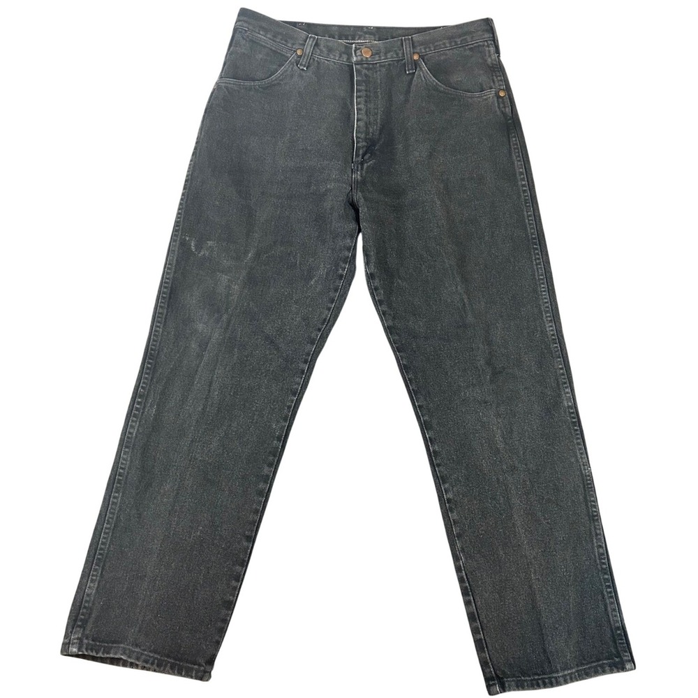 Vintage Wrangler Mens Black Cowboy Cut Jeans USA 36x30 fits 35x29 13MWZWK 80s